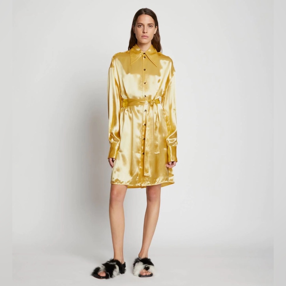 Proenza Schouler Glacé Shirtdress in Butter